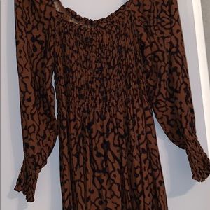H&M Animal Print Smocked Dress (Size M)